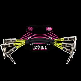 Ernie Ball 6" Patch Cable 3pk Black