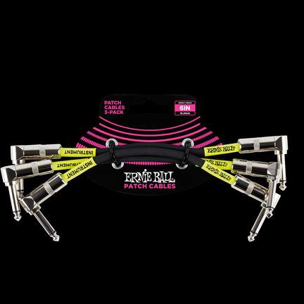 Ernie Ball 6" Patch Cable 3pk Black