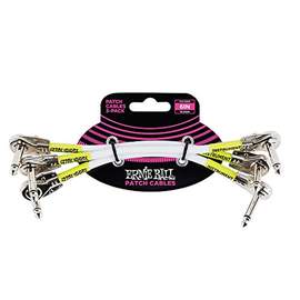 Ernie Ball 6" Pancake Patch Cable 3pk White