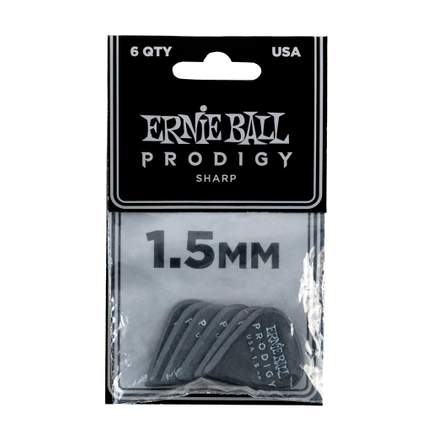 Ernie Ball Prodigy Picks 6-pack 1.5mm Black Sharp