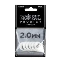 Ernie Ball Prodigy Picks 6-pack 2.0mm White Teardrop