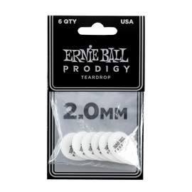 Ernie Ball Prodigy Picks 6-pack 2.0mm White Teardrop