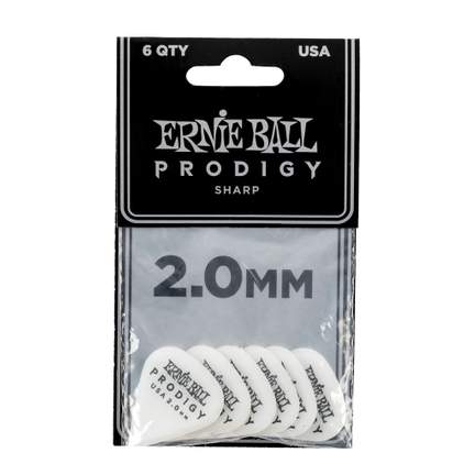 Ernie Ball Prodigy Picks 6-pack 2.0mm White Sharp