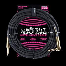Ernie Ball 25ft Strt-angle Braided Black