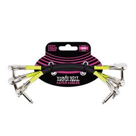 Ernie Ball 6" Pancake Patch Cable 3pk Black
