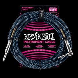 Ernie Ball 25ft Strt-angle Braided Blue