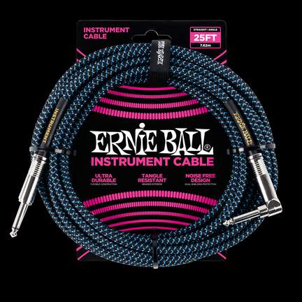Ernie Ball 25ft Strt-angle Braided Blue