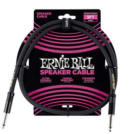 Ernie Ball 3ft Strt-strt Speaker Cable Black