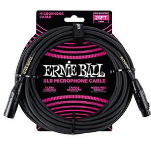 Ernie Ball 25ft Xlr Mic Cable Black-gold