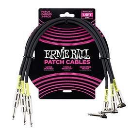 Ernie Ball 1.5ft Strt-angle 3pk Patch Cable Black