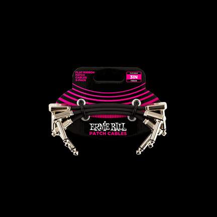 Ernie Ball 3 Inch Flat Ribbon Patch Cable 3-pack