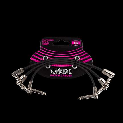 Ernie Ball 6 Inch Flat Ribbon Patch Cable 3-pack
