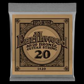 Ernie Ball: Earthwood 80/20 Bronze - Acoustic Wound Single String .020