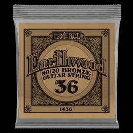 Ernie Ball: Earthwood 80/20 Bronze - Acoustic Wound Single String .036