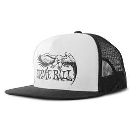 Ernie Ball Cap Blk White Front And Blk Ernie Ball Eagle Logo