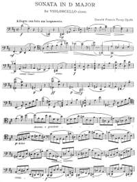 Tovey, Donald Francis: Sonata in D major op. 30 for cello solo