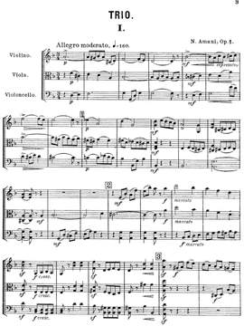 Amani, Nikolai: Trio op. 1 for violin, viola and cello
