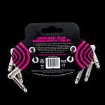 Ernie Ball 3" Flat Ribbon Patch Cable 3-pack - White Product Image