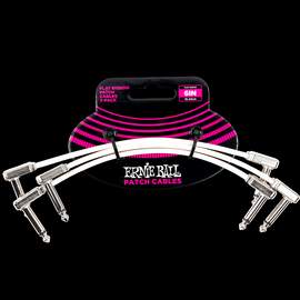 Ernie Ball 6" Flat Ribbon Patch Cable 3-pack - White