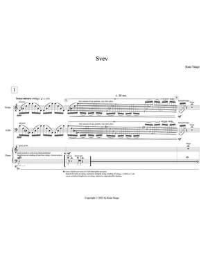 Vaage, Knut: Svev for piano trio /violin, cello, piano