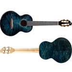A10 All Solid Tenor Ukulele - Quilted Maple Blue Product Image