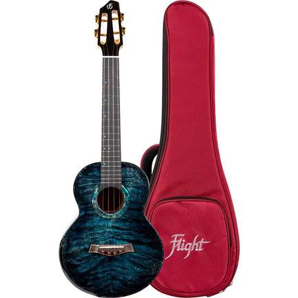 A10 All Solid Tenor Ukulele - Quilted Maple Blue