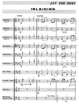 Hoof, Jef van: Introduction for brass (score and parts / first print)