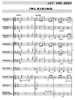 Hoof, Jef van: Introduction for brass (score and parts / first print)