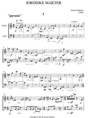 Stalheim, Jostein: Jordiske Makter for violin and cello (score and parts / first print)
