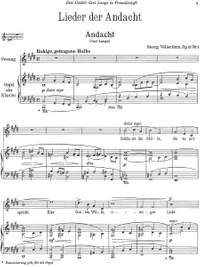 Vollerthun, Georg: Lieder der Andacht nach Gedichten von Carl Lange op. 31 for medium voice and piano (2 Copies)
