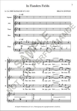 Knowles, Brian: In Flanders Fields (SATB)