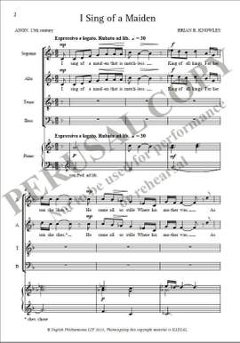 Knowles, Brian: I Sing of a Maiden (SATB)
