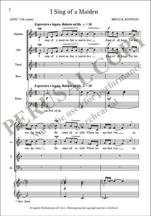 Knowles, Brian: I Sing of a Maiden (SATB)