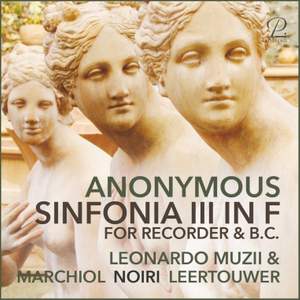 Anonymous: Sinfonia III in F Major for Recorder and Basso Continuo