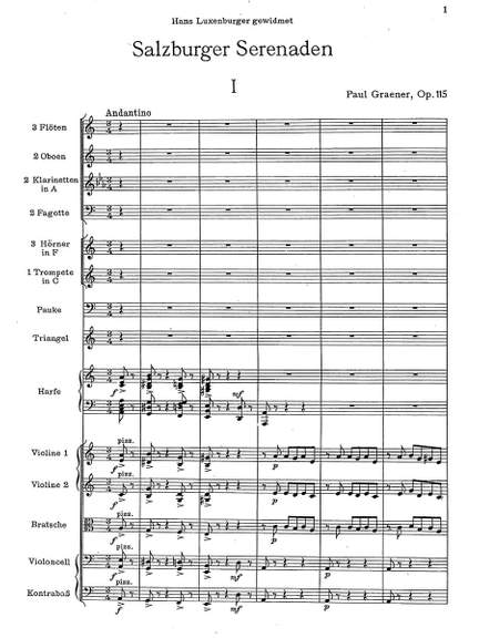 Graener, Paul: Salzburger Serenaden for orchestra Op. 115