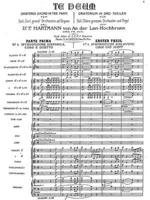 Hartmann von An der Lan-Hochbrunn, Pater: Te Deum, Oratorio for 4 solo voices, chorus and orchestra