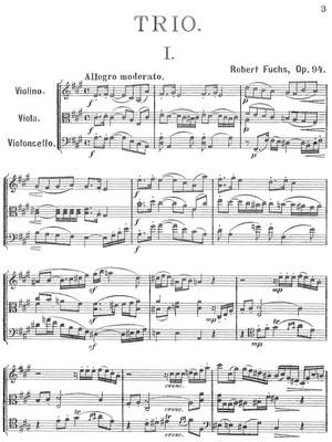 Fuchs, Robert: Trio op. 94 for violin, viola and cello