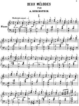 Rubinstein, Anton: Deux Melodies for piano solo