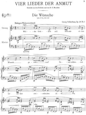 Vollerthun, Georg: Lieder der Anmut. Gedichte aus dem Rokoko und von R. C. Muschler op. 24 for medium voice and piano