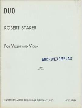 Robert Starer: Duo violin and viola