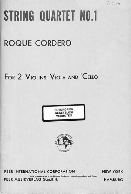 Roque Cordero: String quartet no.1