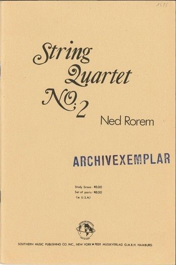 Ned Rorem: String Quartet no.2