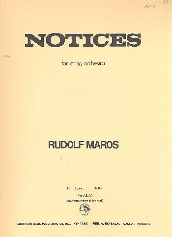 Rudolf Maros: Notices