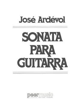 José Ardévol: Sonate