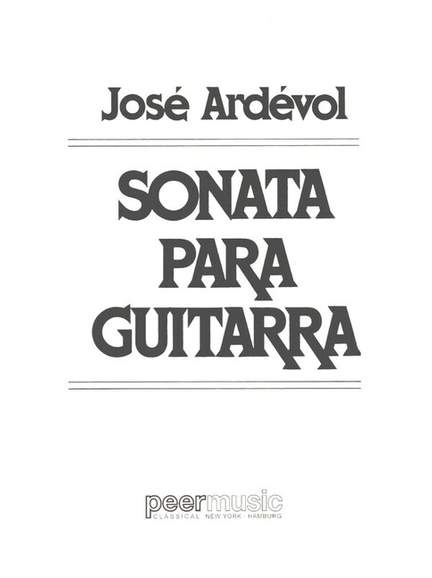 José Ardévol: Sonate