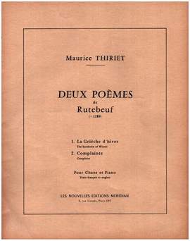 Maurice Thiriet: 2 Poemes de Rutebeuf