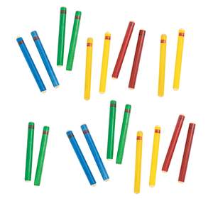 Percussion Plus claves - pack of 10 in mixed colours