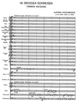 Diepenbrock, Alphons: Im grossen Schweigen for baritone and orchestra