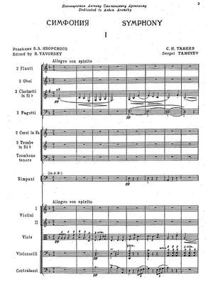 Taneyev, Sergey: Third Symphony in D minor