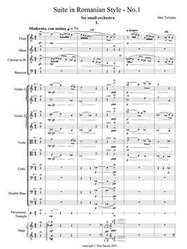 Țurcanu , Dan: Suite in Romanian Style No. 1 for small orchestra